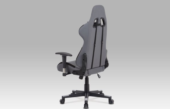 Kancelářská židle houpací mech., šedá + černá látka, plast. kříž