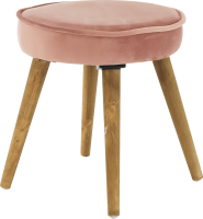 Taburet SAIDA, růžová Velvet látka / hnědá