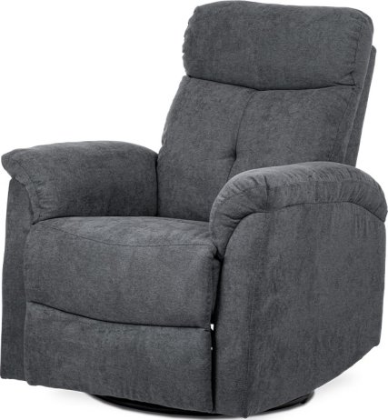 TV křeslo, šedá látka, kov černá