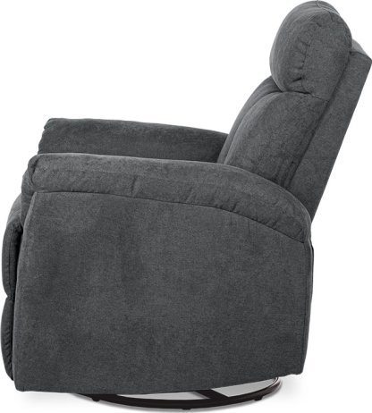 TV křeslo, šedá látka, kov černá